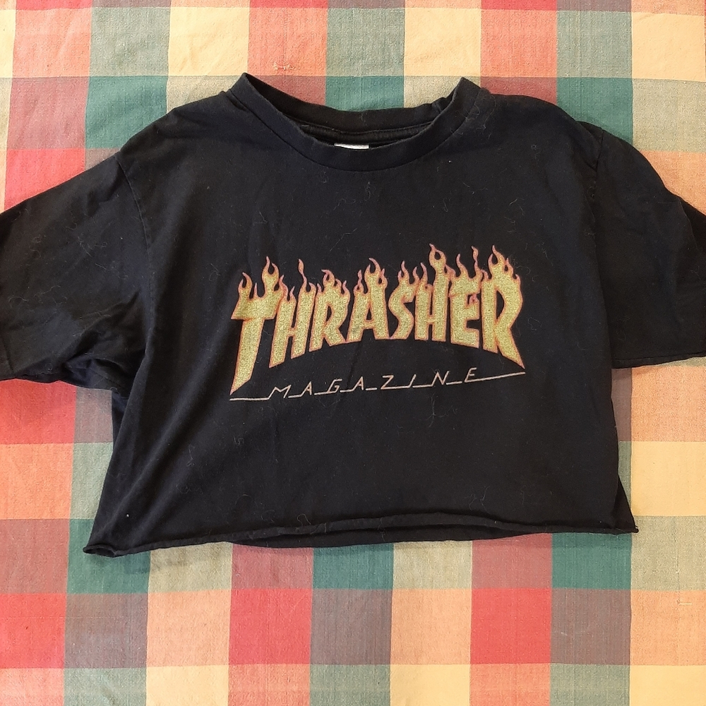 Thrasher Cropped T-Shirt